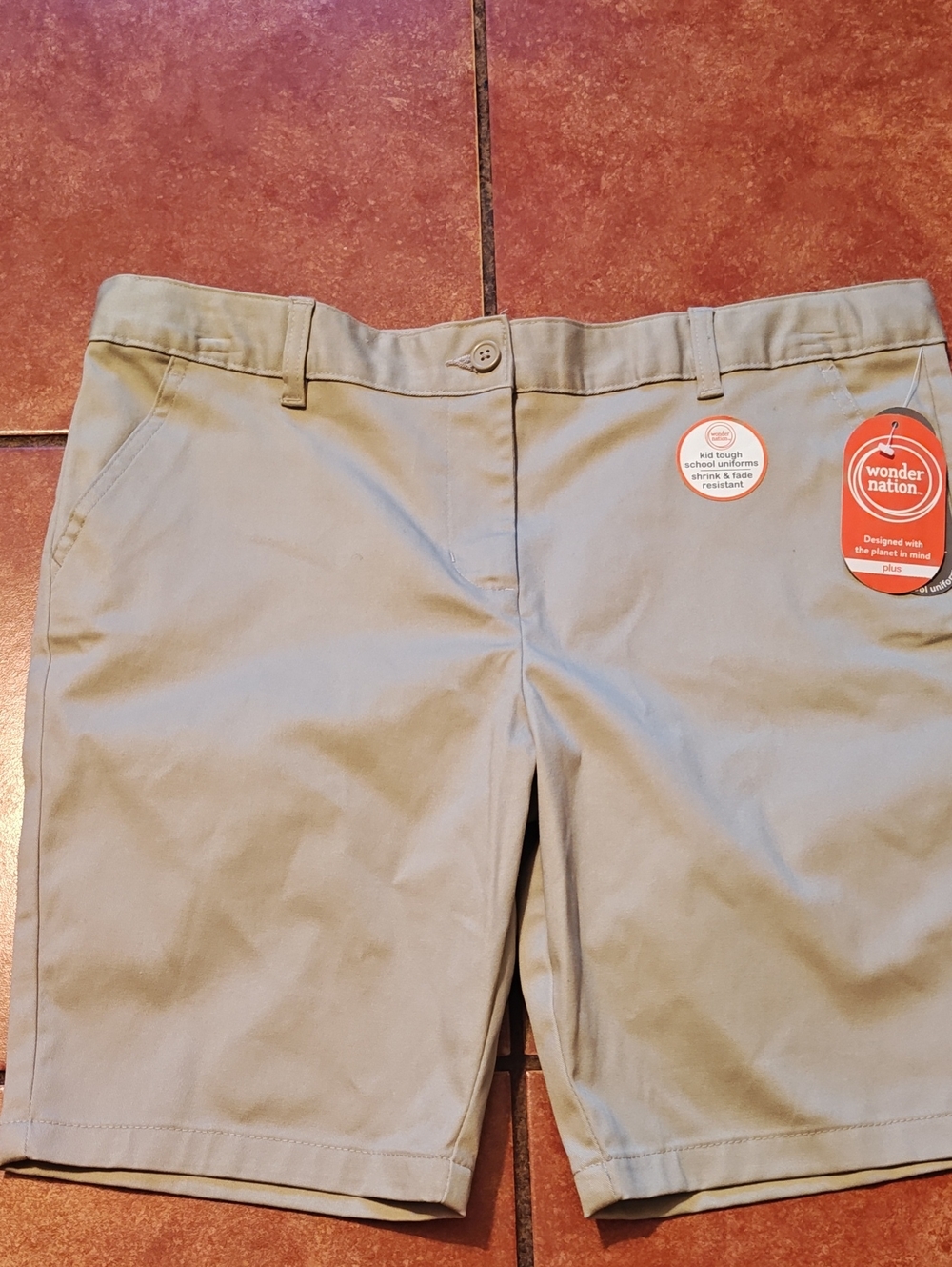 Wonder Nation Boys' Khaki Uniform Shorts